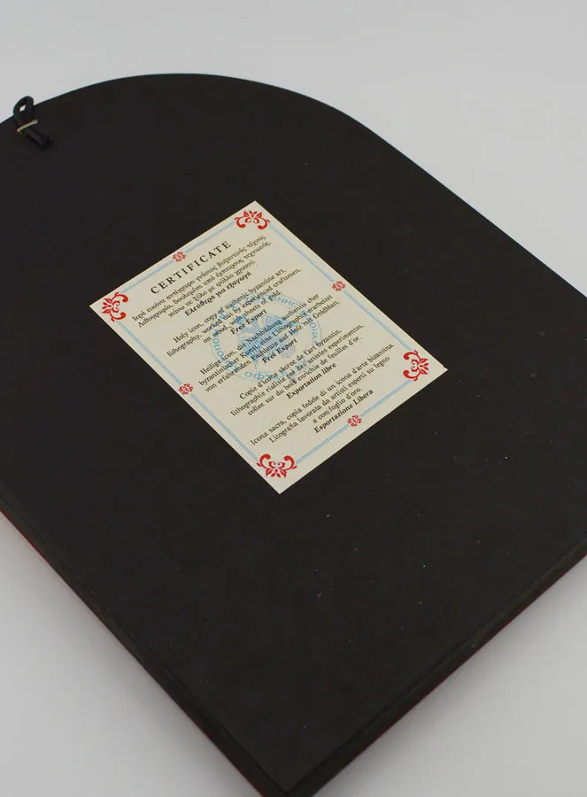 Byzantijnse Icoon Halfrond - Maria met Kind - 24cm (pic 4)