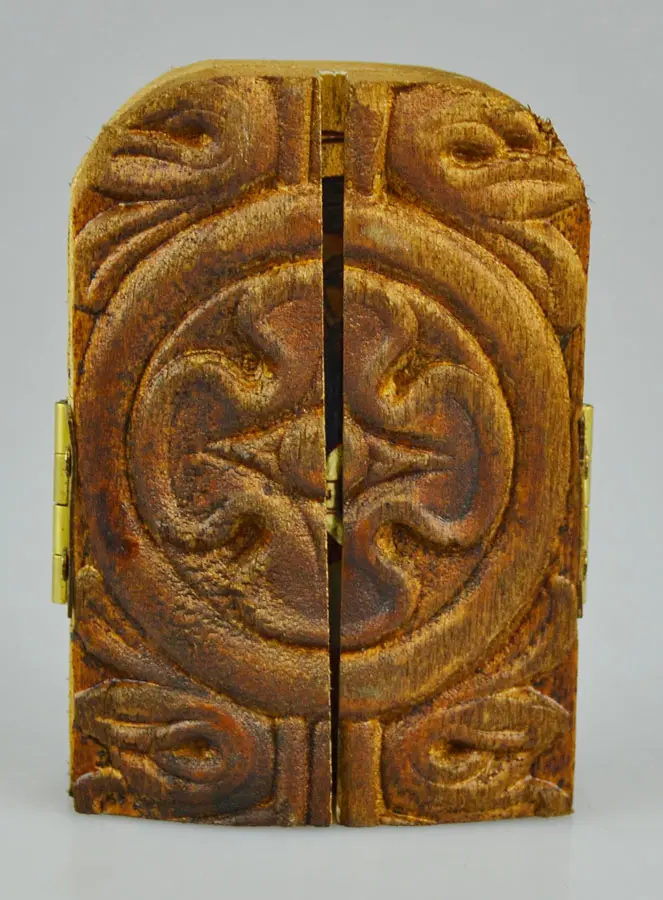 Religieuze Icoon Drieluik H. Familie & Aartsengelen - 7cm (pic 4)