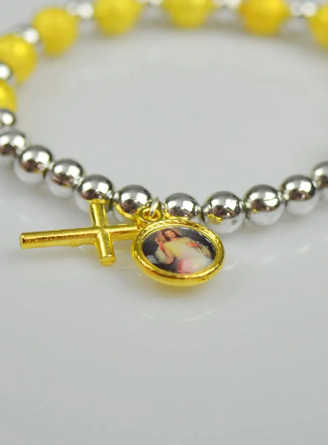 Religieuze Armband Barmhartige Jezus & Kruis (pic 4)