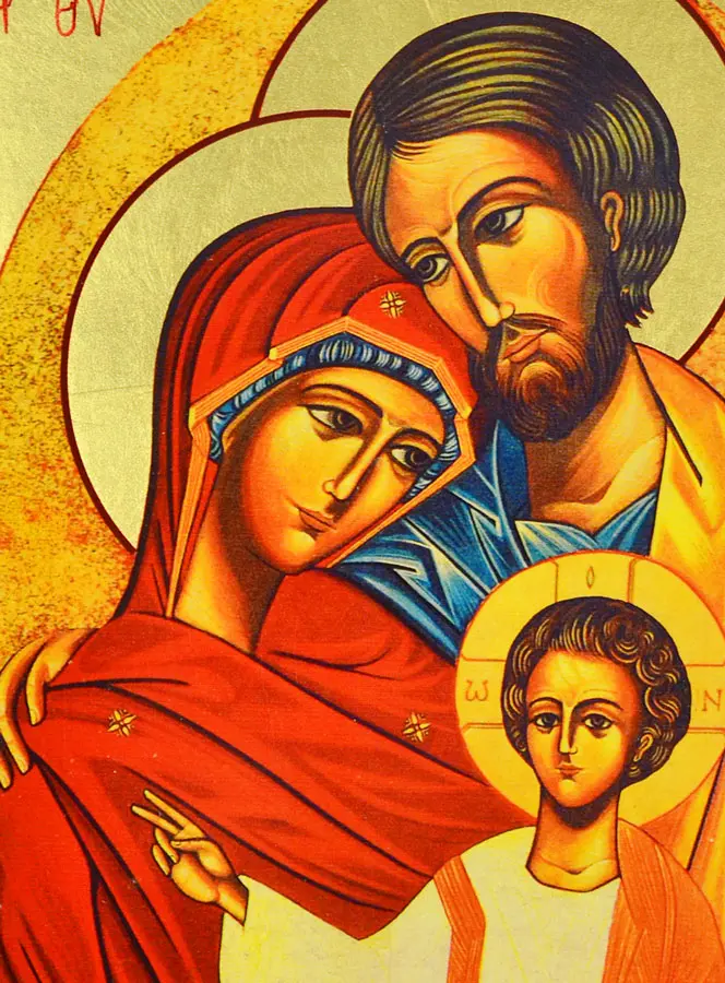 Byzantijnse Icoon Heilige Familie van Nazareth - 30cm (pic 3)