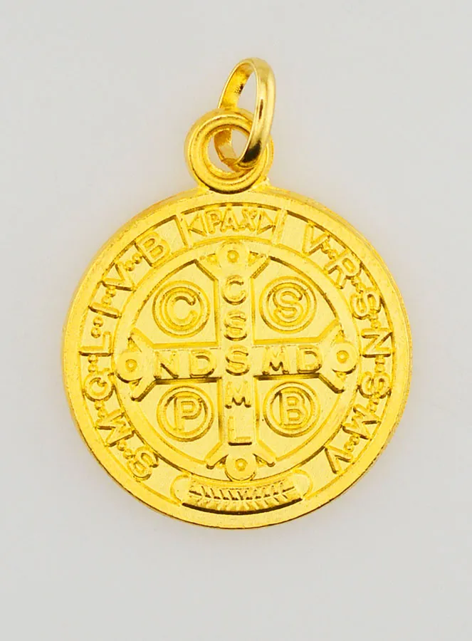 Medaille Heilige Benedictus - Goudkleurig Metaal - 22mm (pic 4)