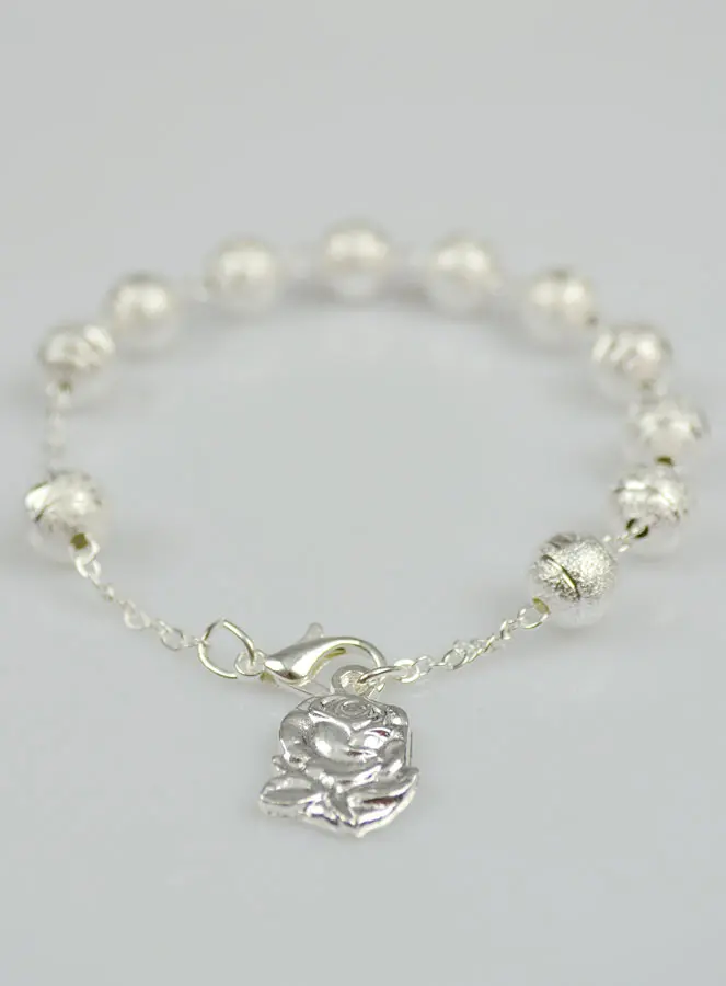 Armband Tientje Lourdes - Zilverkleurige Kralen (pic 3)