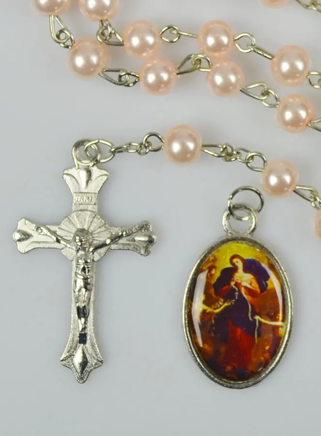 Lourdes Rozenkrans + Medaille Maria die de Knopen Ontwart (pic 4)