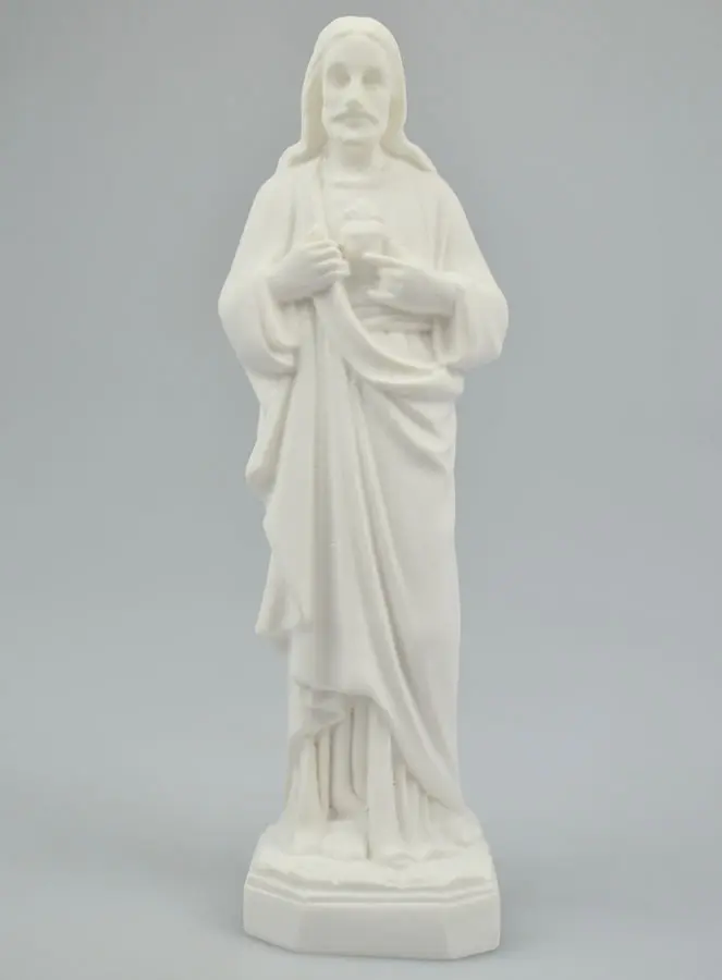 Beeld van het Heilig Hart van Jezus uit Albast - 19cm (pic 2)