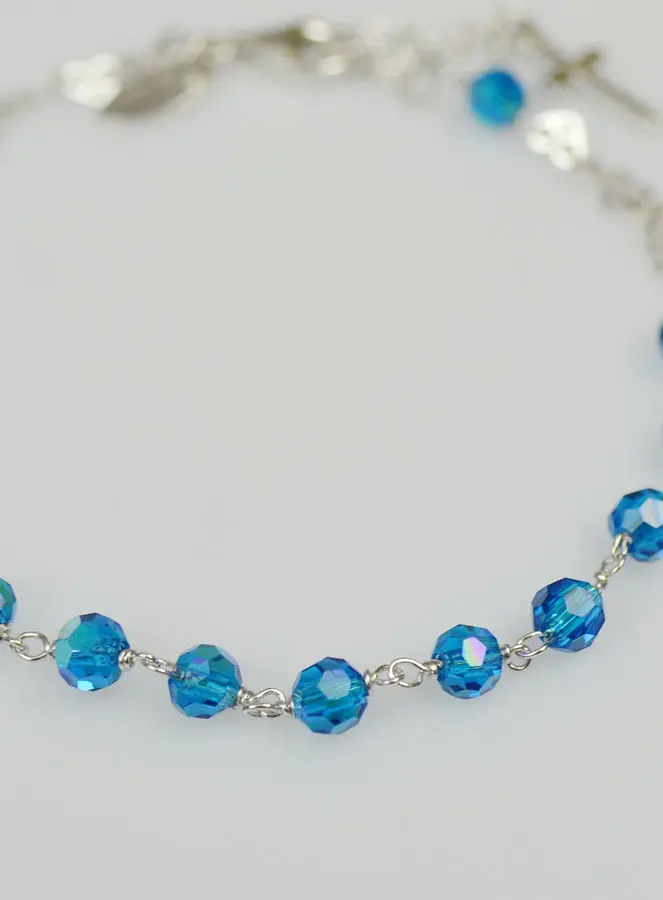 Religieuze Armband Zilver en Kristal Blauw (pic 3)