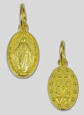 Goudkleurige Wonderdadige Medaille van de Rue du Bac Parijs - 12mm (pic 1)