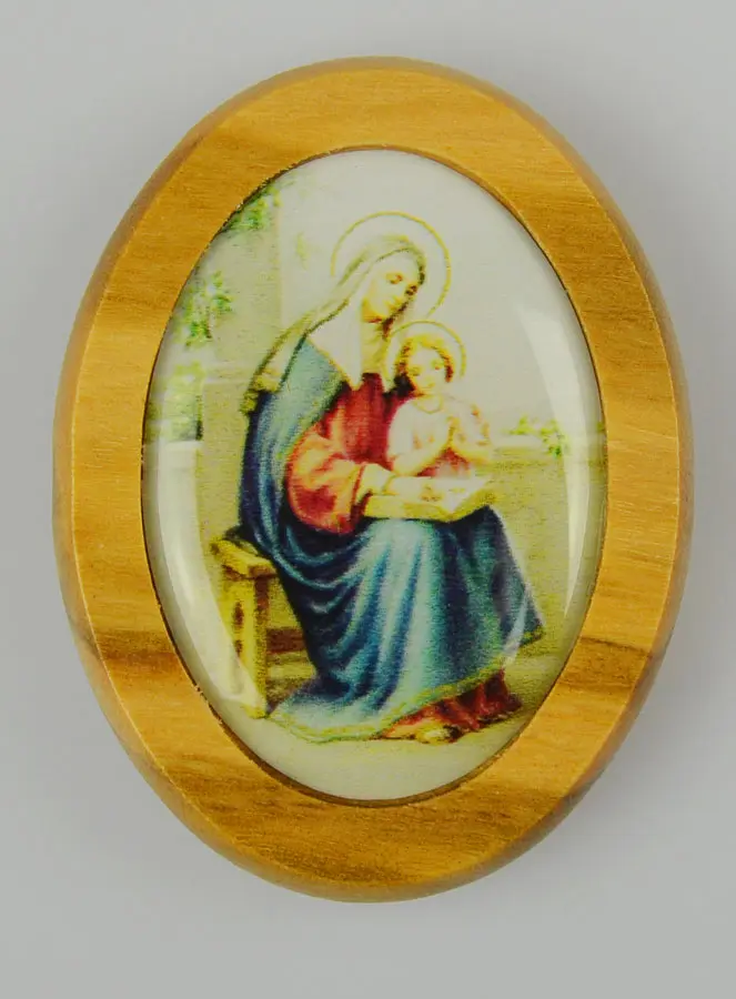 Auto Badge Heilige Anna van Olijfhout 4cm (pic 2)
