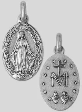 Medaille Maria Wonderdadige in antiek Zilverkleur - 19mm (pic 1)
