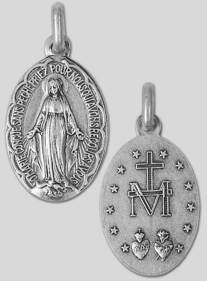 Medaille Maria Wonderdadige in antiek Zilverkleur - 19mm (pic 2)