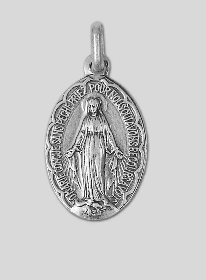 Medaille Maria Wonderdadige in antiek Zilverkleur - 19mm (pic 3)