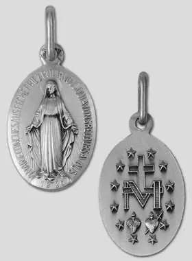 Wonderdadige Medaille Rue du Bac Parijs 17 mm - Massief Zilver (pic 1)