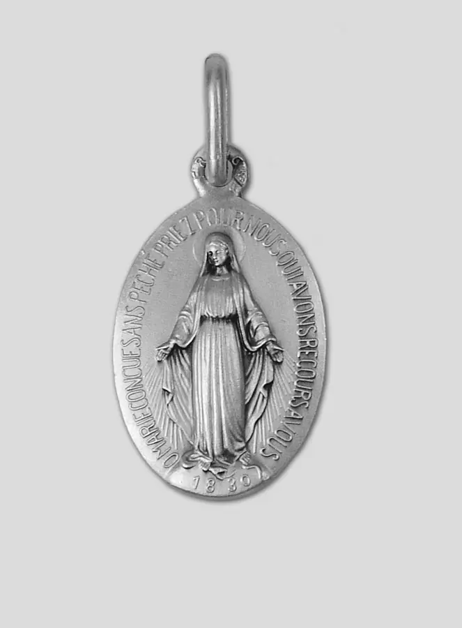 Wonderdadige Medaille Rue du Bac Parijs 17 mm - Massief Zilver (pic 3)