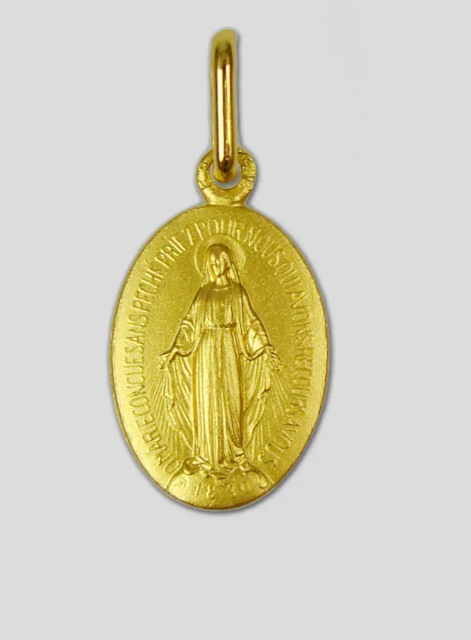 Wonderdadige Medaille Rue du Bac Parijs - 15 mm - 18 Karaat Verguld (pic 3)