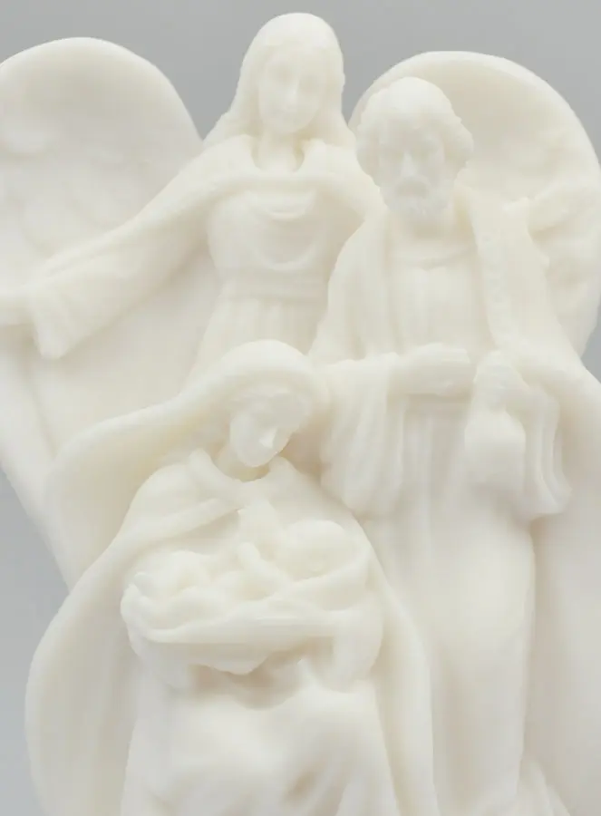Beeld van de Heilige Familie en de Bescherm-Engel van Albast (pic 3)