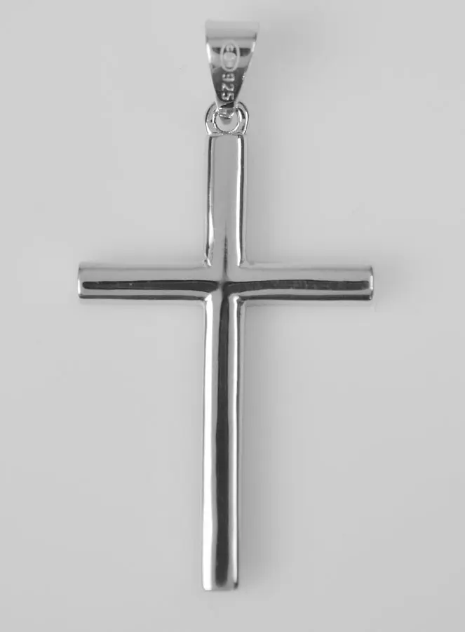 Kruis Hanger van Massief Zilver en Zirkonia (pic 4)