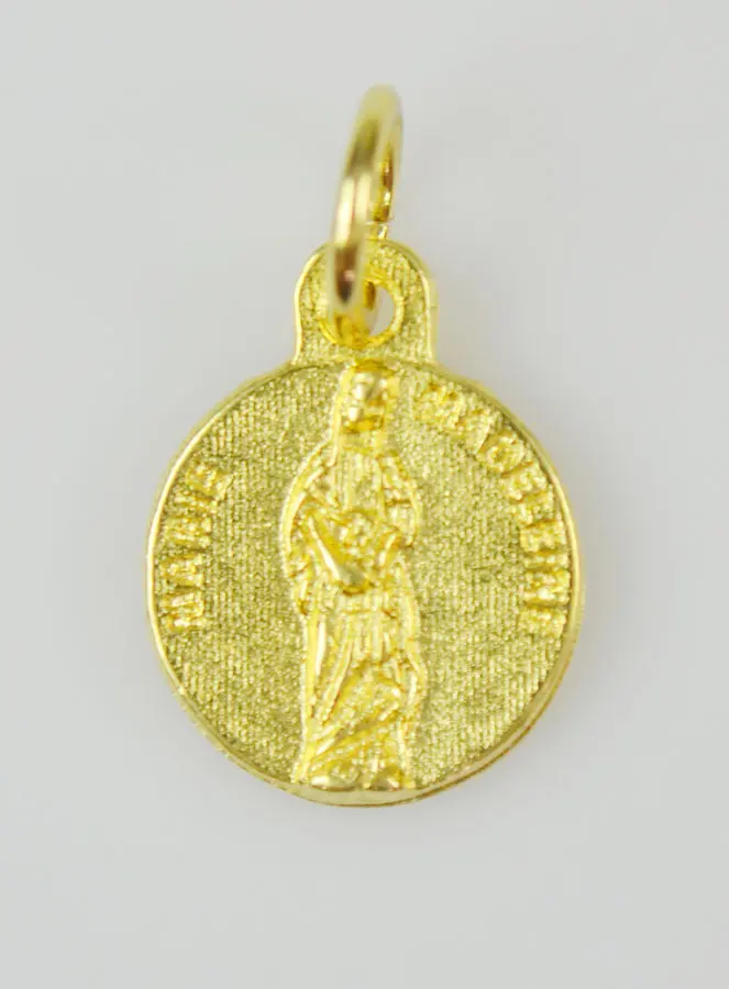 Medaille Heilige Maria Magdalena Goudkleurig - 12 mm (pic 3)