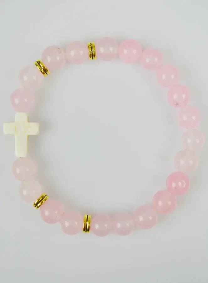 Religieuze Edelsteen Armband - Rozenkwarts (pic 2)