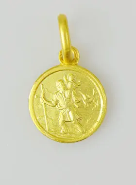 Medaille Heilige Christoffel 18k Verguld - 10mm (pic 1)