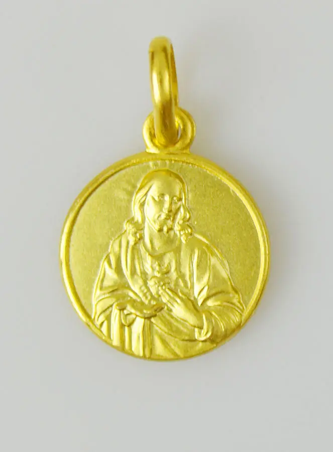 Vergulde Scapulier Medaille - 12 mm (pic 4)