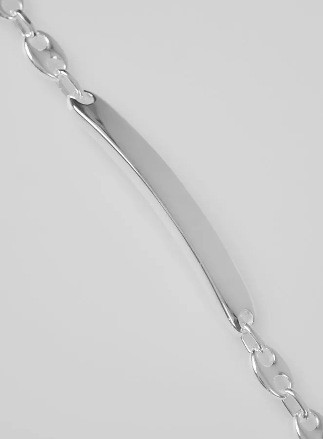 Identiteit Armband Koffieboon Schakel van Sterling Zilver - 21cm (pic 4)