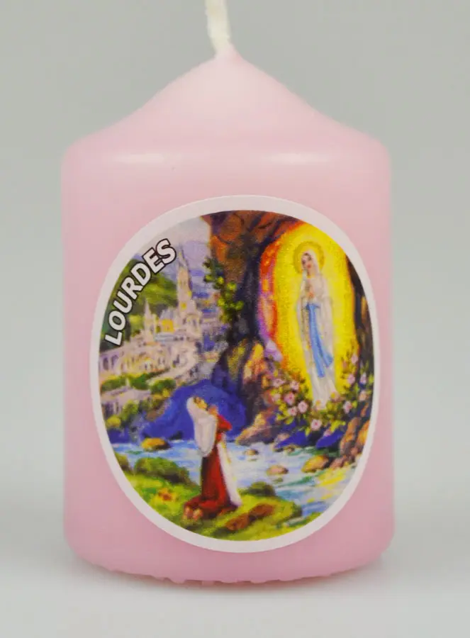 Kleine Lourdeskaars - Roze (pic 2)