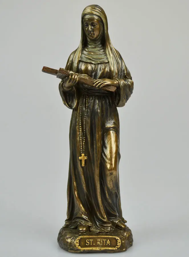 Religieus Beeld Heilige Rita van Brons - 21 cm (pic 2)