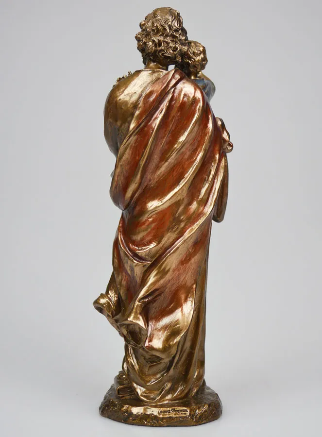 Religieus Bronzen Beeld van Heilige Jozef - 21 cm (pic 4)