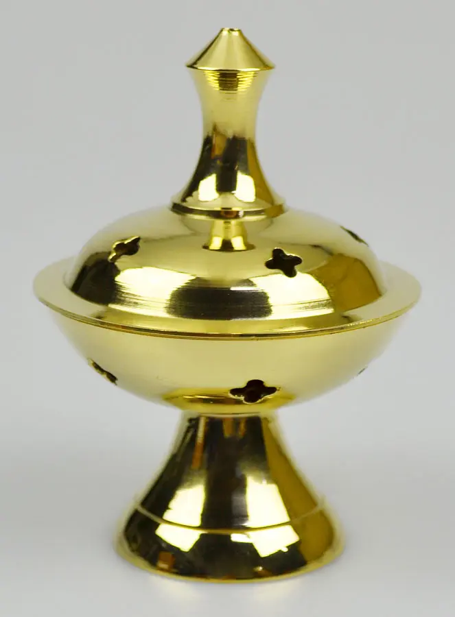 Kerk Wierookbrander van Gouden Messing - 10cm (pic 2)