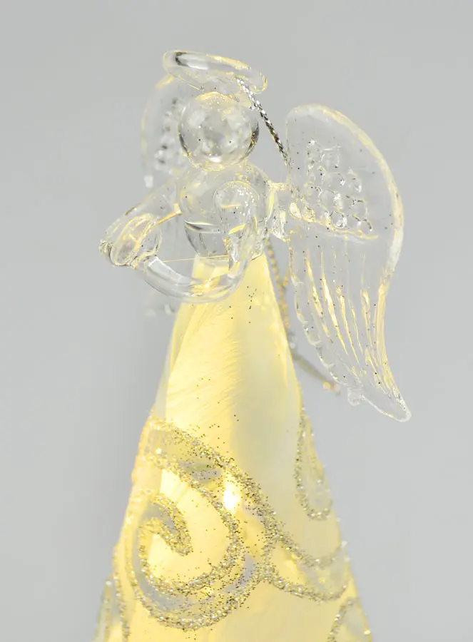 Glazen Kerstengel met verlichting 15cm - Arabesken (pic 4)