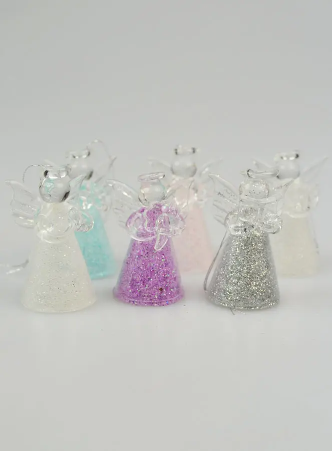 6 Glazen Kerstengelen met Pailletten - Kerstversiering (pic 2)