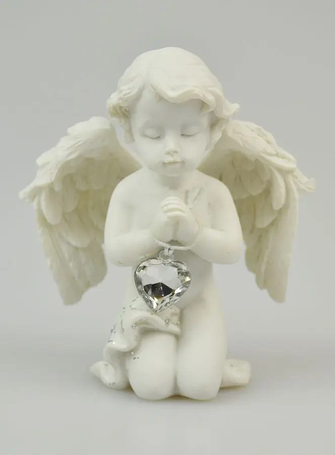 Knielende Biddende Engel - Hart en Glitter (pic 2)