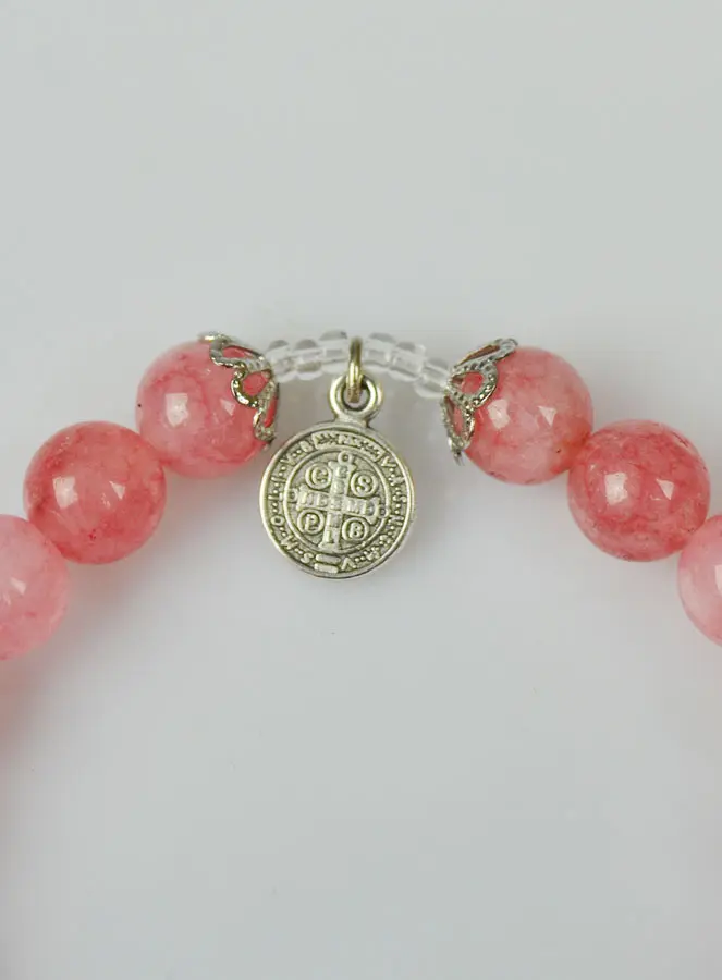 Religieuze Armband Agaat Edelstenen - St Benedictus en St Michaël (pic 4)