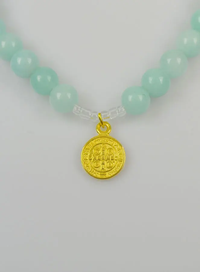 Rozenkrans Armband Agaat Edelsteen - Heilige Benedictus (pic 3)