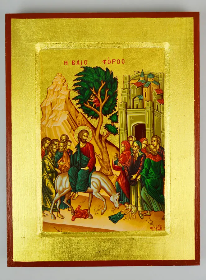 Religieus Icoon van Jezus Christus - Intocht in Jeruzalem (pic 2)