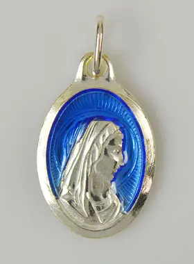 Medaille Maagd Maria Zilverkleurig - 25mm (pic 1)