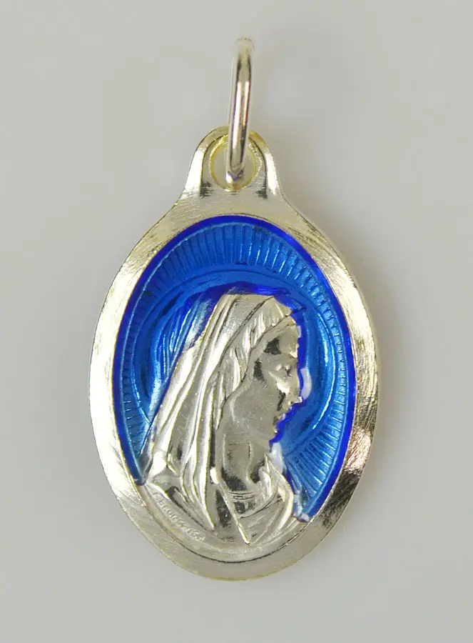 Medaille Maagd Maria Zilverkleurig - 25mm (pic 2)