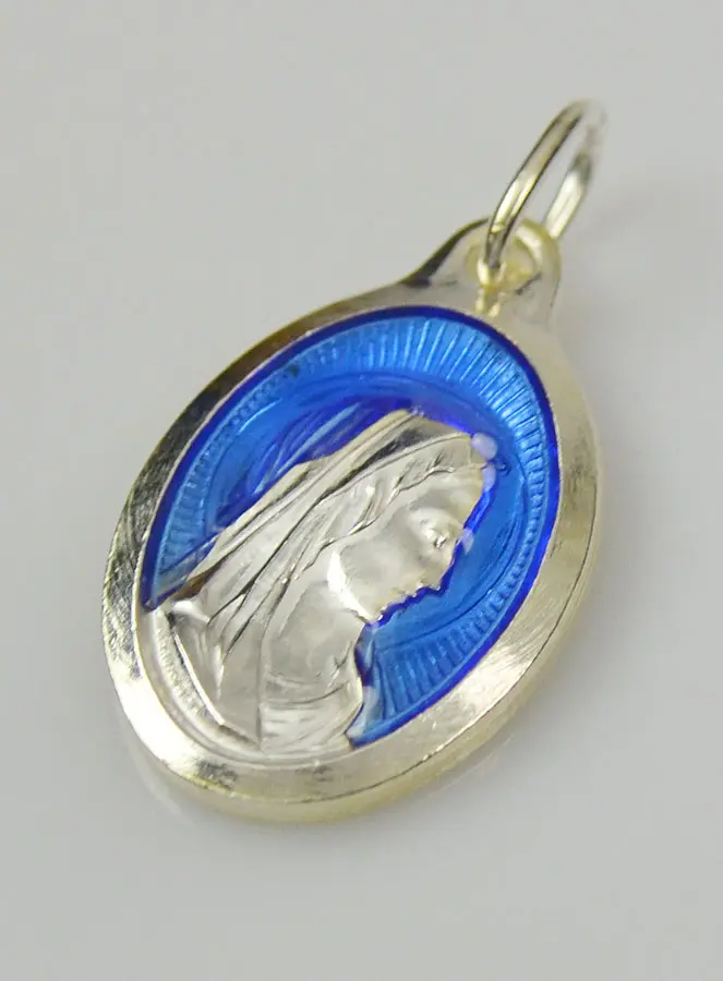 Medaille Maagd Maria Zilverkleurig - 25mm (pic 3)