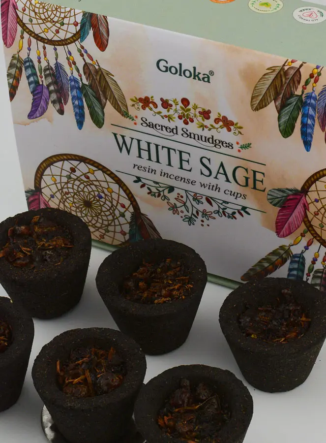 Natuurlijke Wierookbekers Goloka - Witte Salie (pic 4)