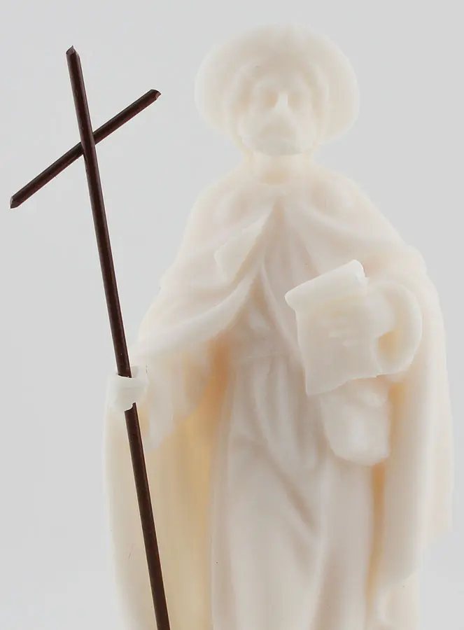 Beeld Heilige Jacob van Compostella van Wit Albast - 17cm (pic 4)