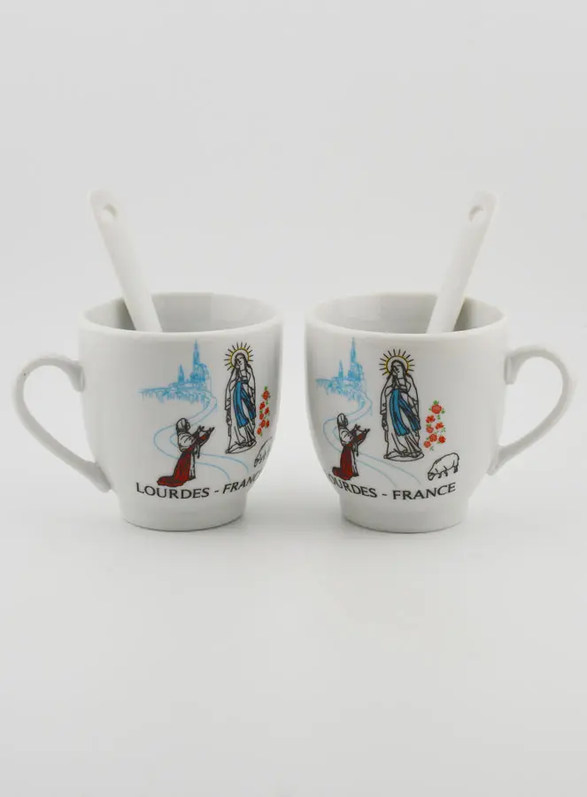 Souvenir uit Lourdes - Set Twee Koffiekopjes (pic 2)