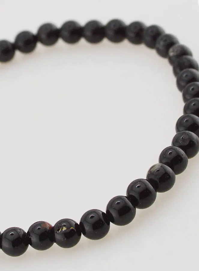 Edelsteen Armband van Zwarte Toermalijn - 4mm (pic 4)