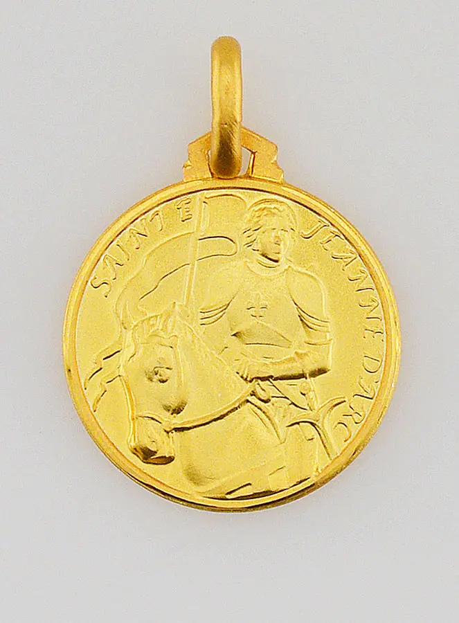 Vergulde Medaille van Jeanne d'Arc - 16 mm (pic 1)