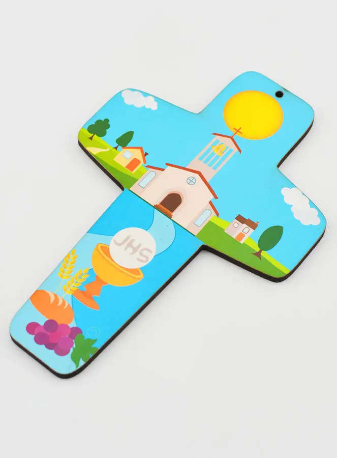 Communie Geschenk - Houten Kruis Kelk en Kerk (pic 3)
