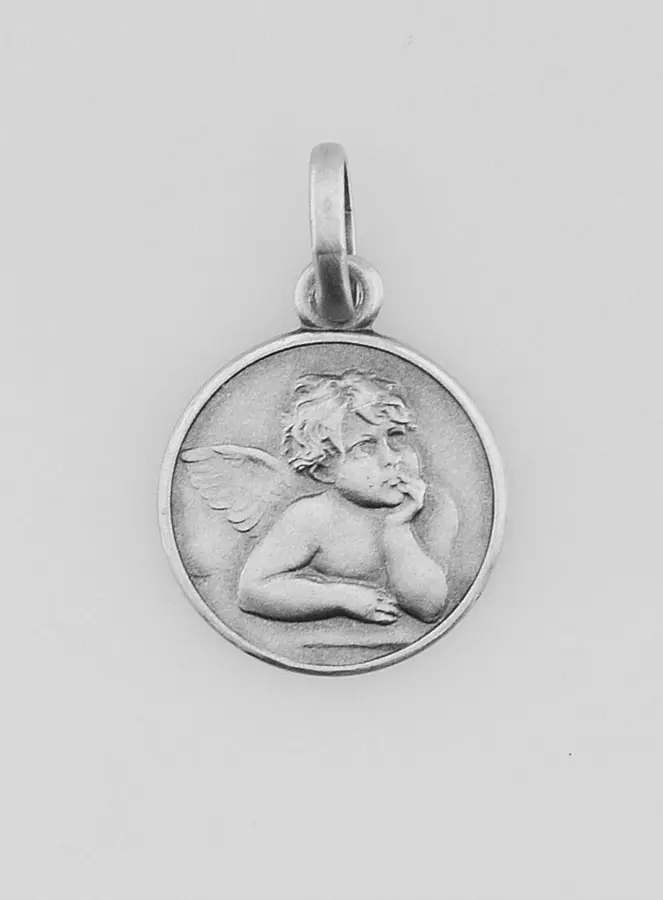 Medaille 925 Zilver Beschermengel - 12mm (pic 1)