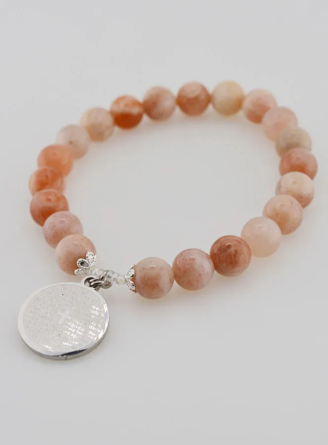 Religieuze Armband van Zonnesteen - Onze Vader Medaille (pic 4)