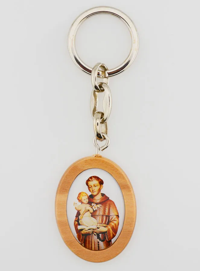 Sleutelhanger van Olijfhout - Sint Antonius (pic 1)