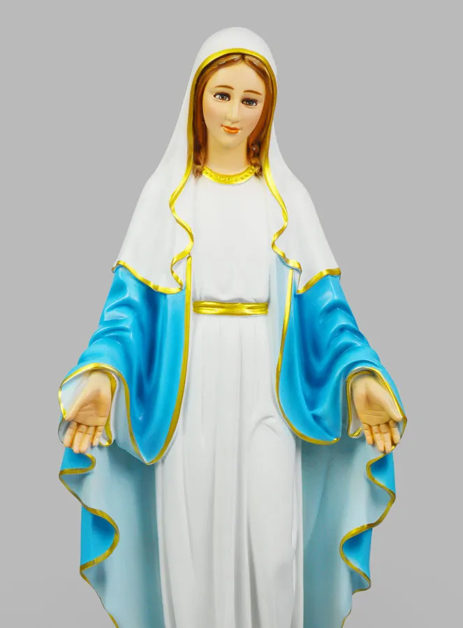 Religieus Beeld Maria Wonderdadige Handgeschilderd - 60cm (pic 3)