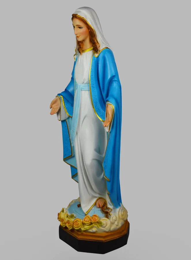 Groot Religieus Mariabeeld Gekleurd 80 cm - Maria Wonderdadige (pic 2)