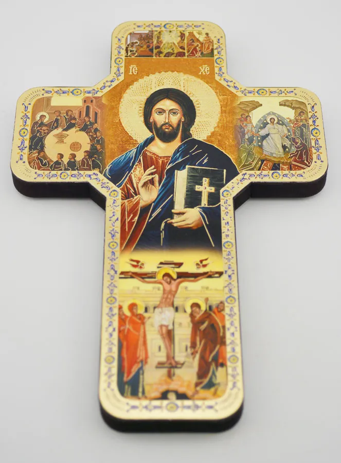 Houten Icoon Kruis Jezus Pantocrator - 18 cm (pic 2)