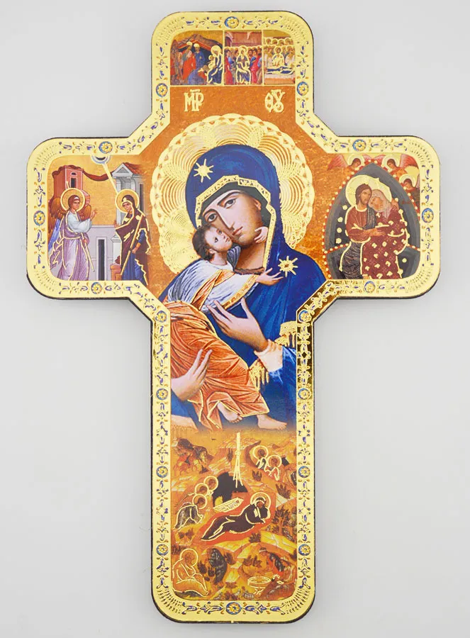 Icoon Maria en Kind - Kruis 18cm (pic 1)